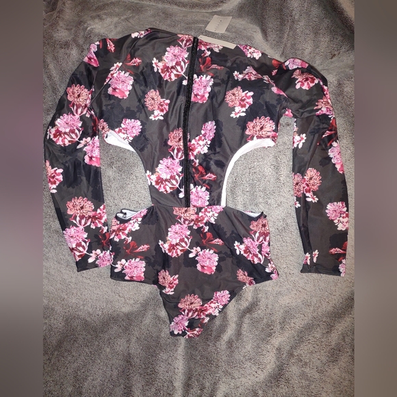 💦wow AONIHUA 🌺Floral 1 Piece Rashguard Swim Suit - Picture 9 of 13